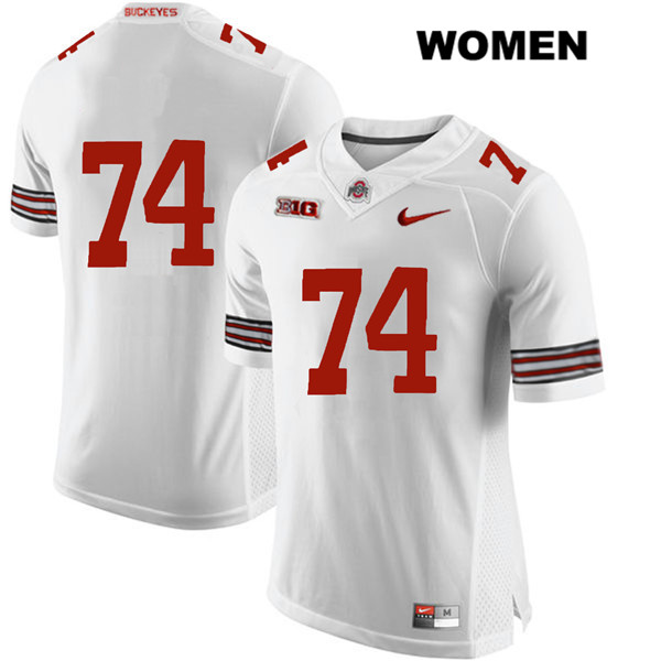 Ohio State Buckeyes Women's Max Wray #74 White Authentic Nike No Name College NCAA Stitched Football Jersey NL19Z57OO